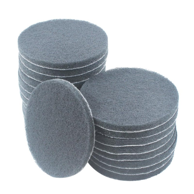 JUNLIXN 4 Inch 800 Grit Drill Brush Scrubber Scouring Pads, 20 Pcs Hook & Loop Power Scrubber Scour Pads for Rotary Tools, Random Orbital Sander (Grey) - Image 1